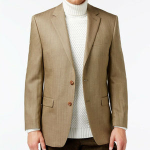 Classic Fit Light Brown Herringbone Sport Coat